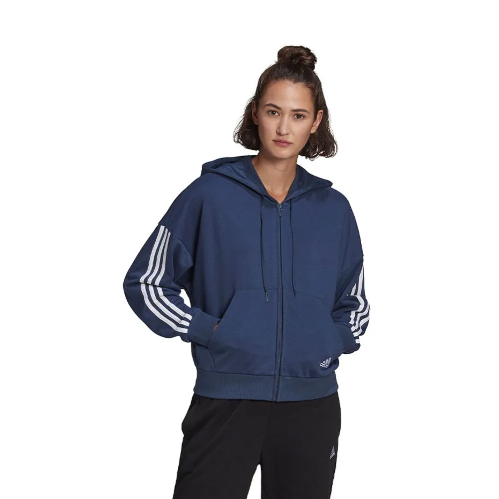 ADIDAS felpa fz nero donna