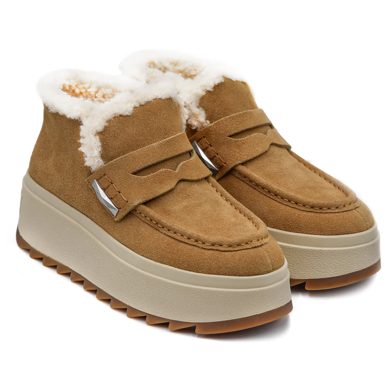 Ash Stivaletti Magic Camel Interno In Caldo Tessuto Sherpa Donna