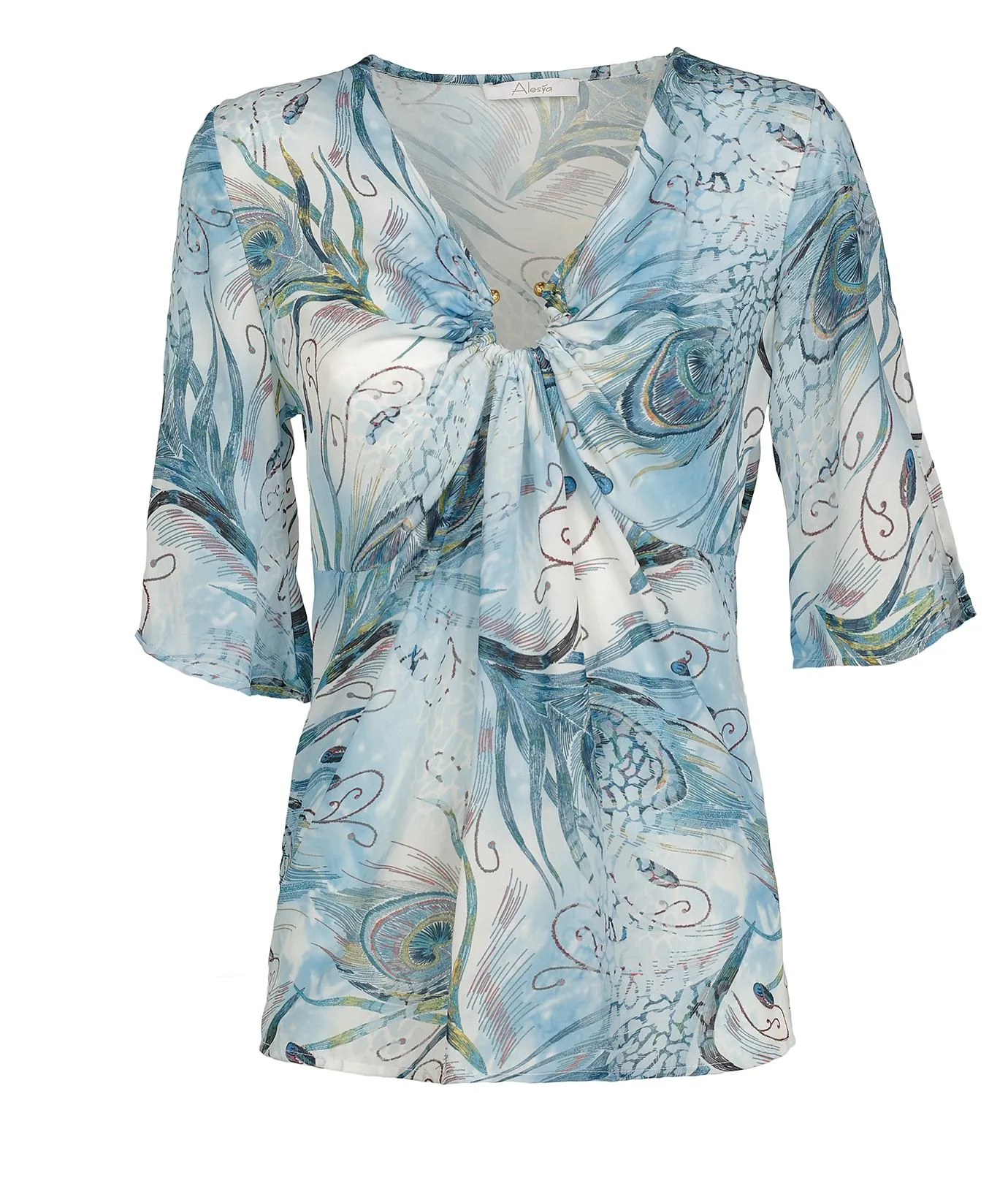 Blusa azzurra con anello