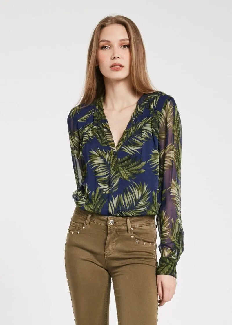 Blusa in georgette stampata