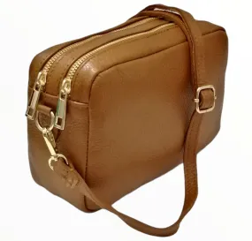 Borsa Pochette Doppio Zip in Pelle Dollaro MADE IN ITALY