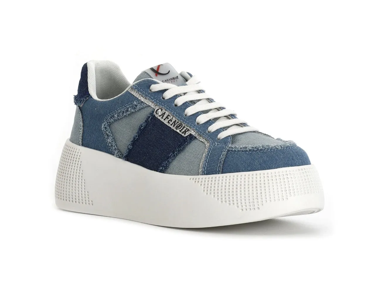 CafèNoir Donna Sneakers Tomaia Tessuto Denim Multi Jeans