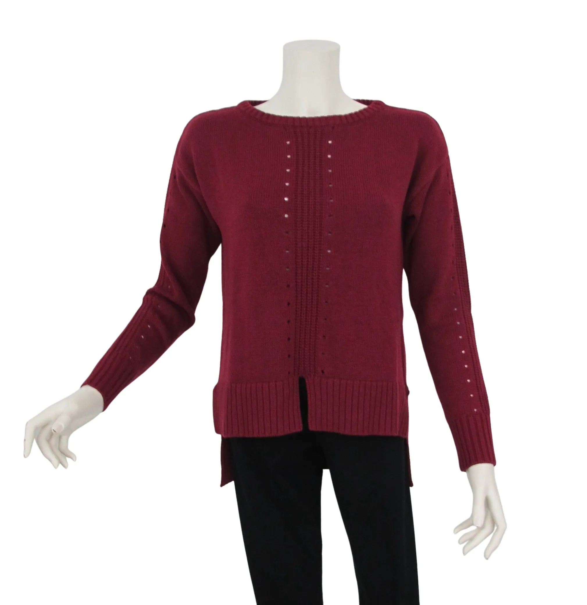 CAFèNOIR maglione donna girocollo con traforo C7JM0014 R015 BORDEAUX inverno 2021