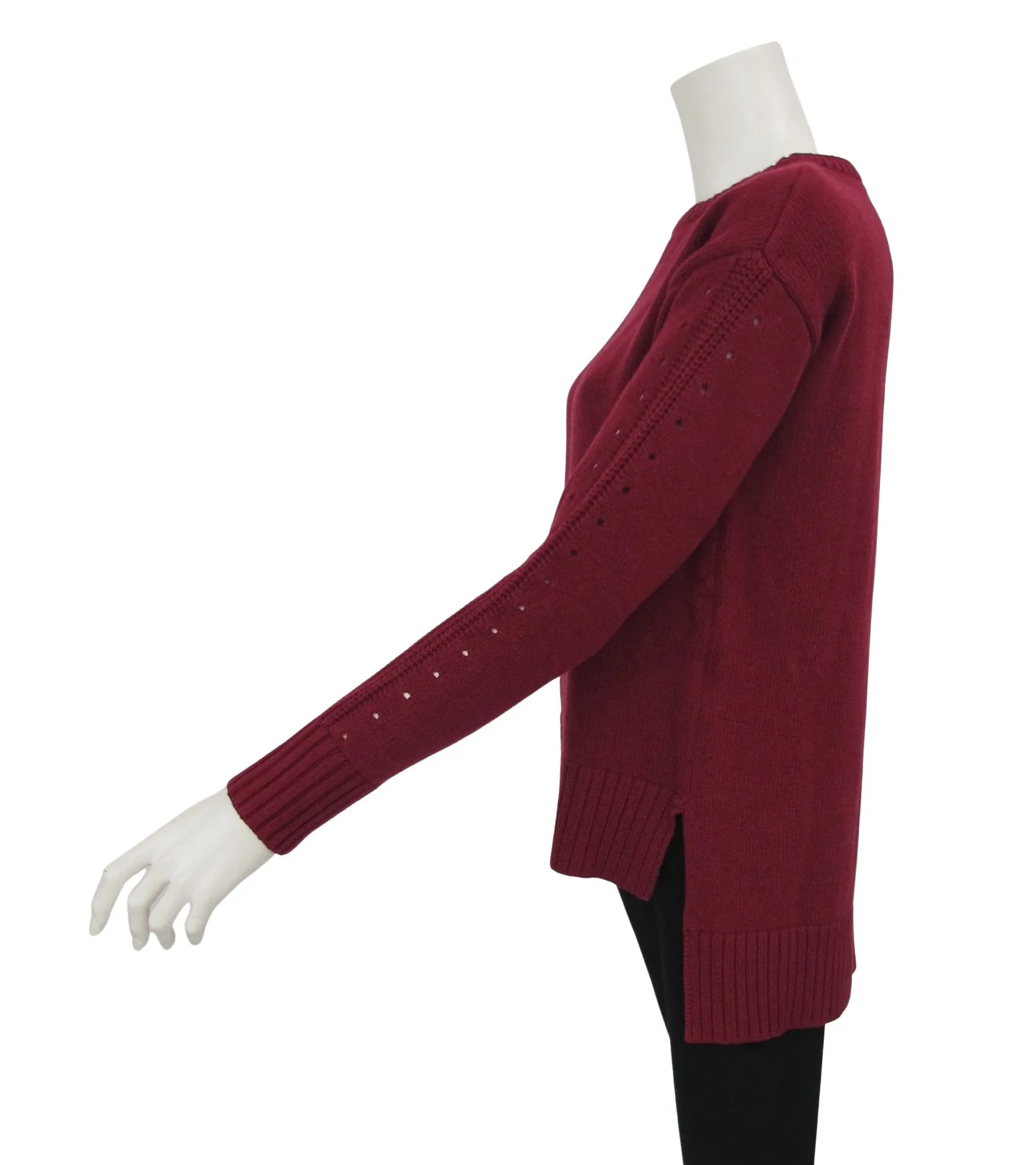 CAFèNOIR maglione donna girocollo con traforo C7JM0014 R015 BORDEAUX inverno 2021