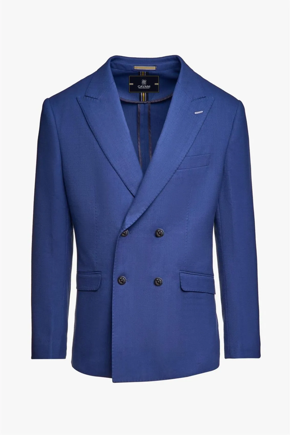 Cavani slim fit electric blue jacket with unlined double-breasted jacket