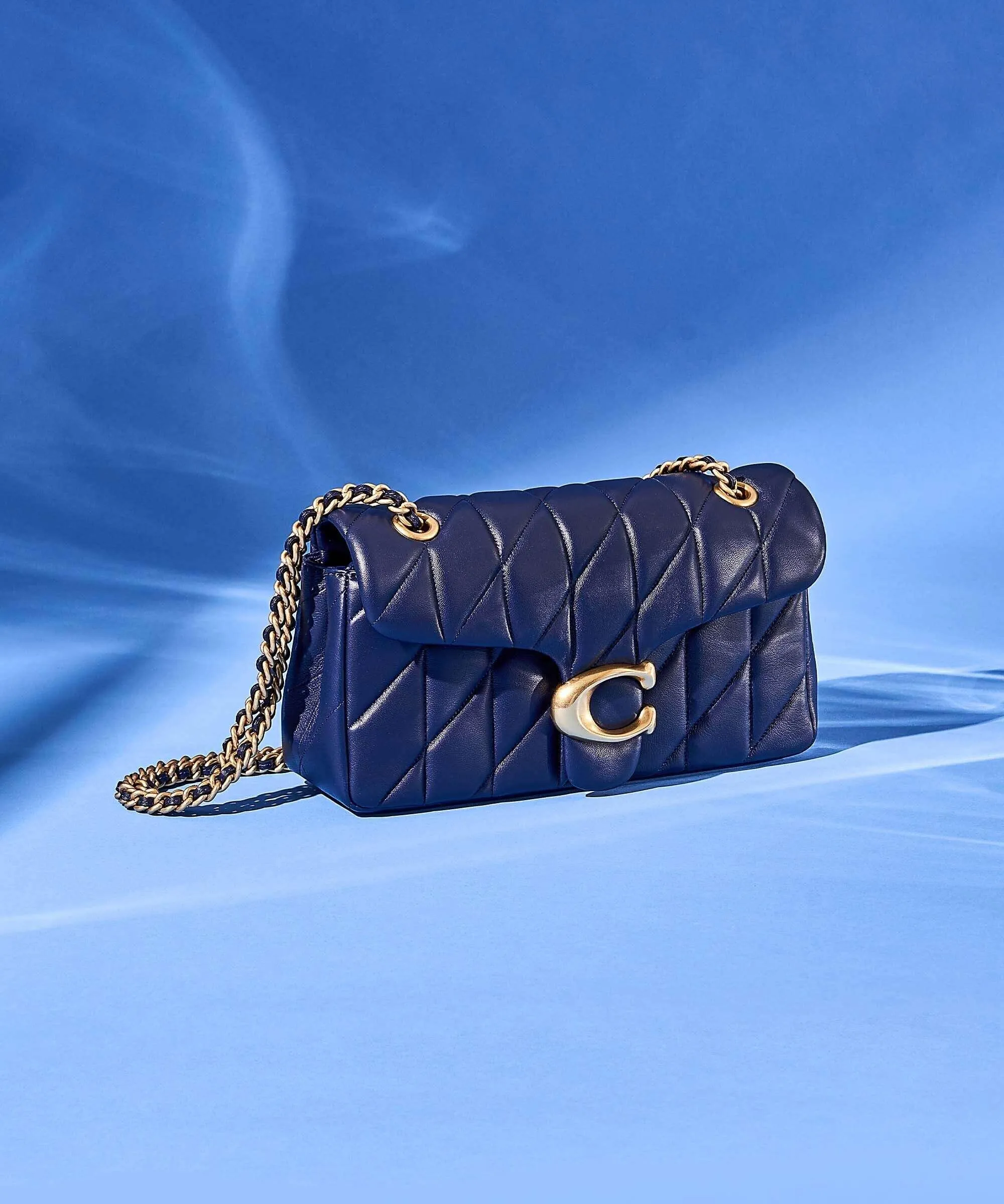  Coach Tabby 26 Borsa a spalla nappa pelle navy  