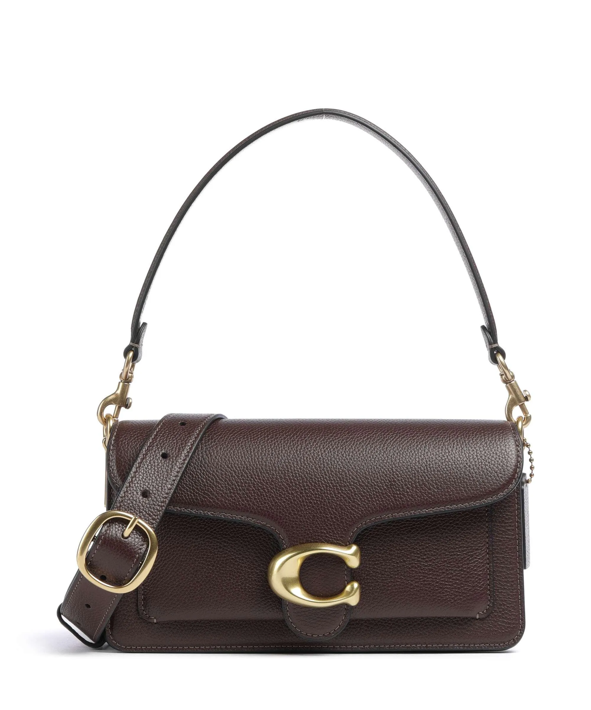  Coach Tabby 26 Borsa a spalla pelle granulata marrone scuro  