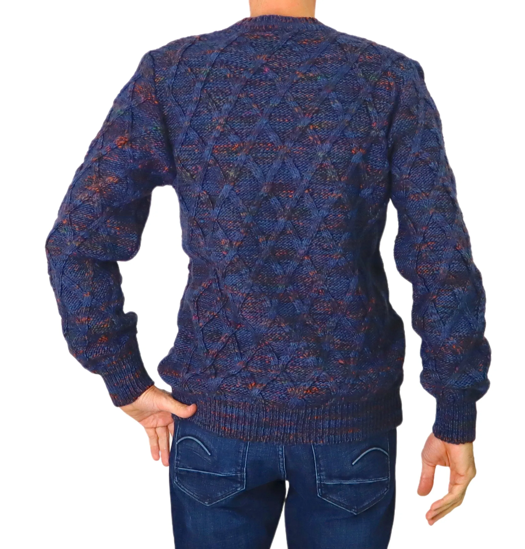 DISTRETTO 12 maglione uomo girocollo lana KNITWEAR MA1032 0004 BLU inverno 2023