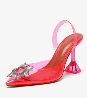 Décolleté da donna color caramella Eleganti scarpe a punta con cinturino estivo da donna da ufficio Moda abito da sposa con tacc