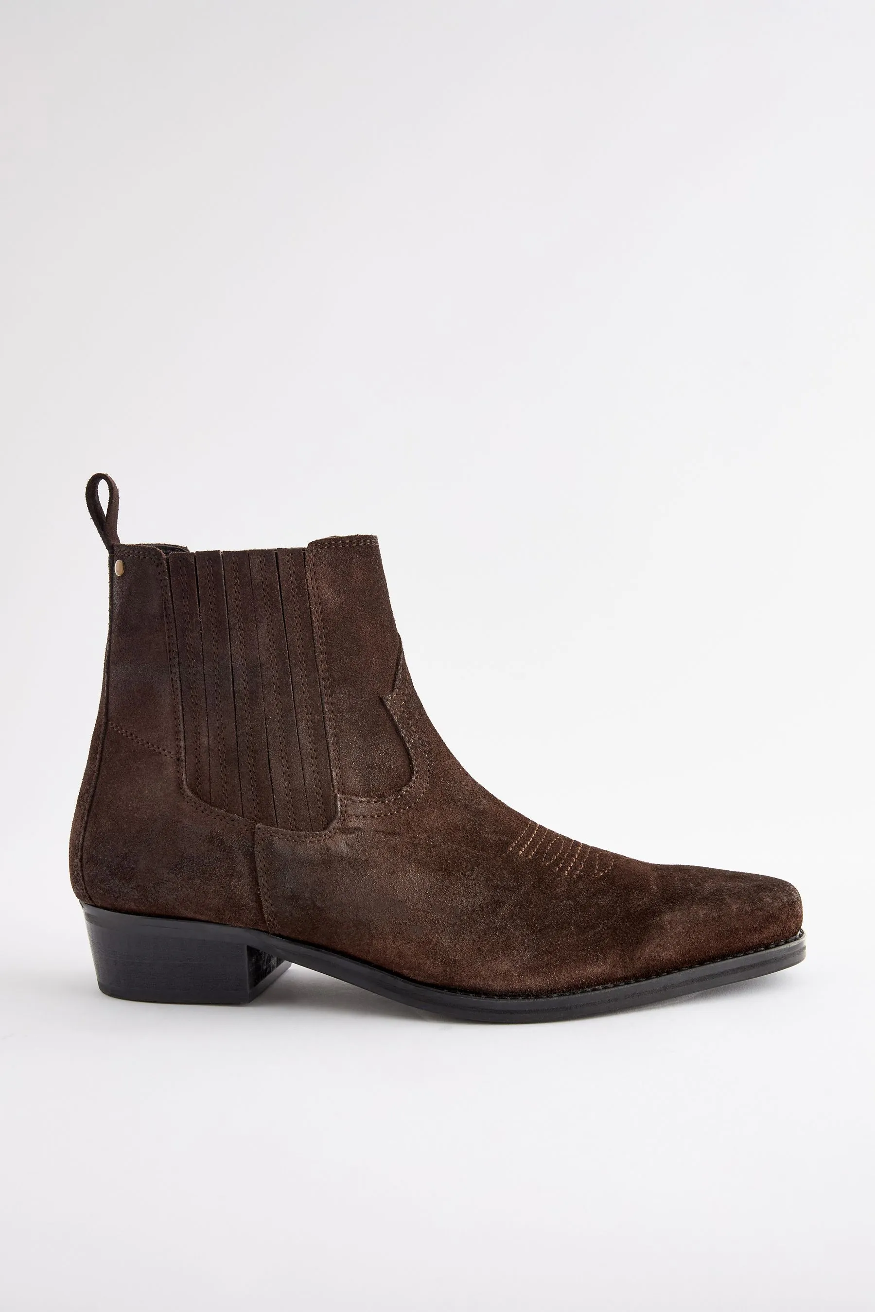 Edit Leather Western Chelsea Boots    