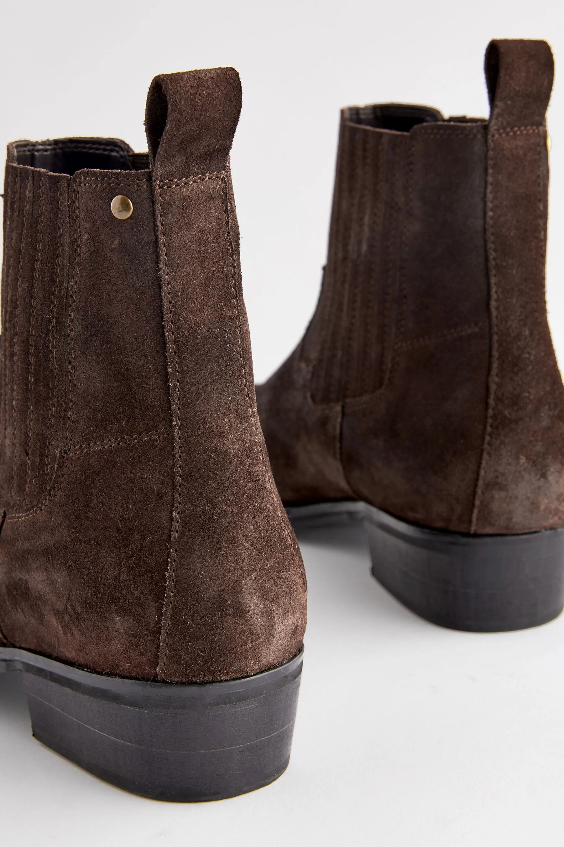 Edit Leather Western Chelsea Boots    