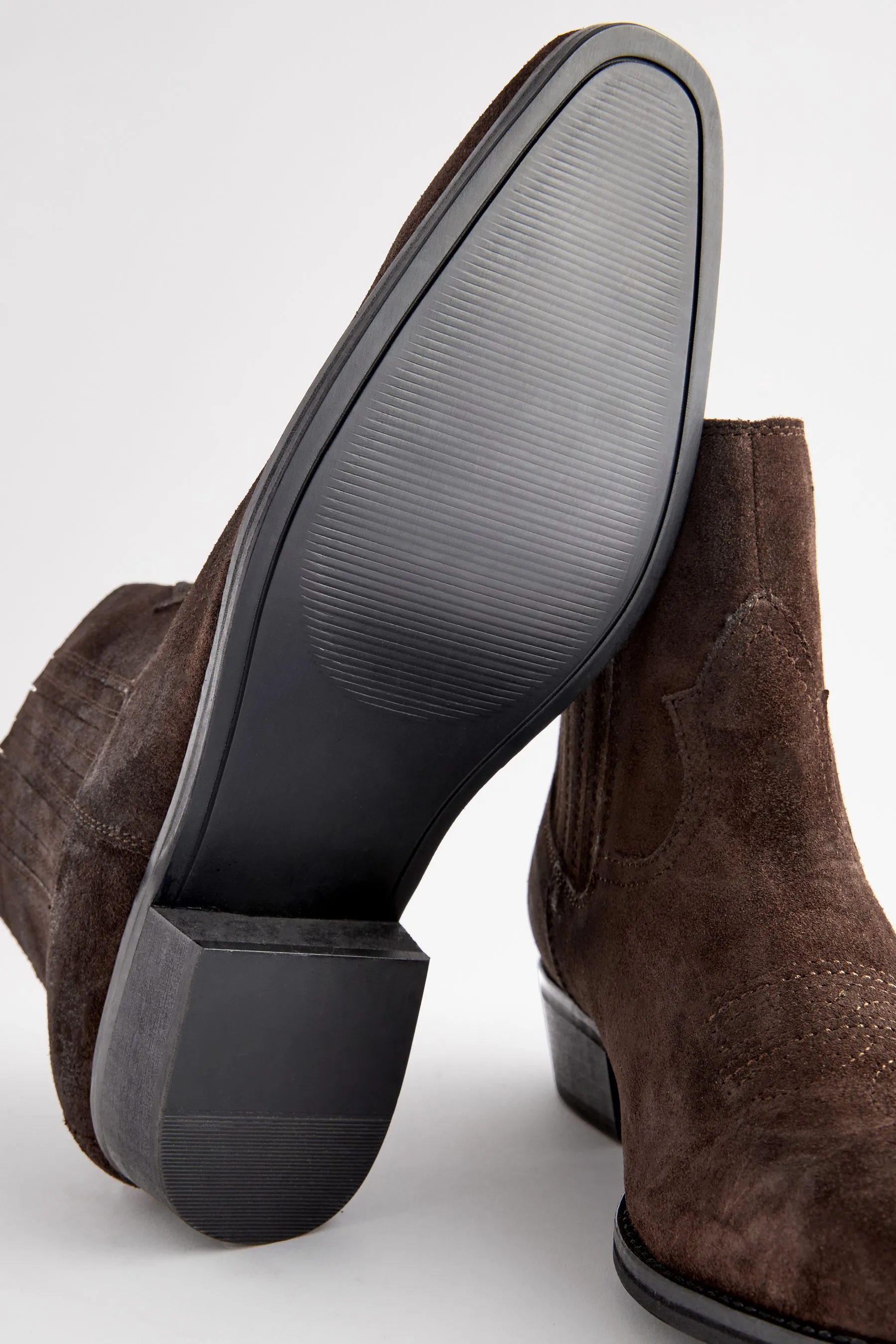 Edit Leather Western Chelsea Boots    