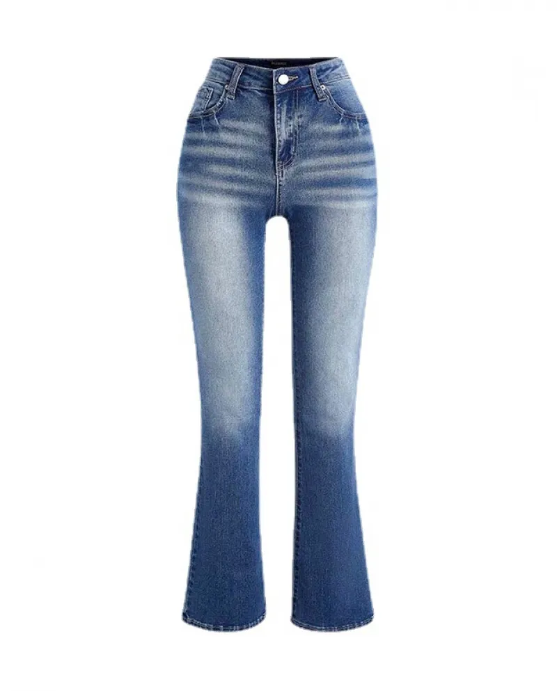 Factory Direct Sales    And  Women's Jeans Temperament Versatile Washed Casual Pants Denim Trousers