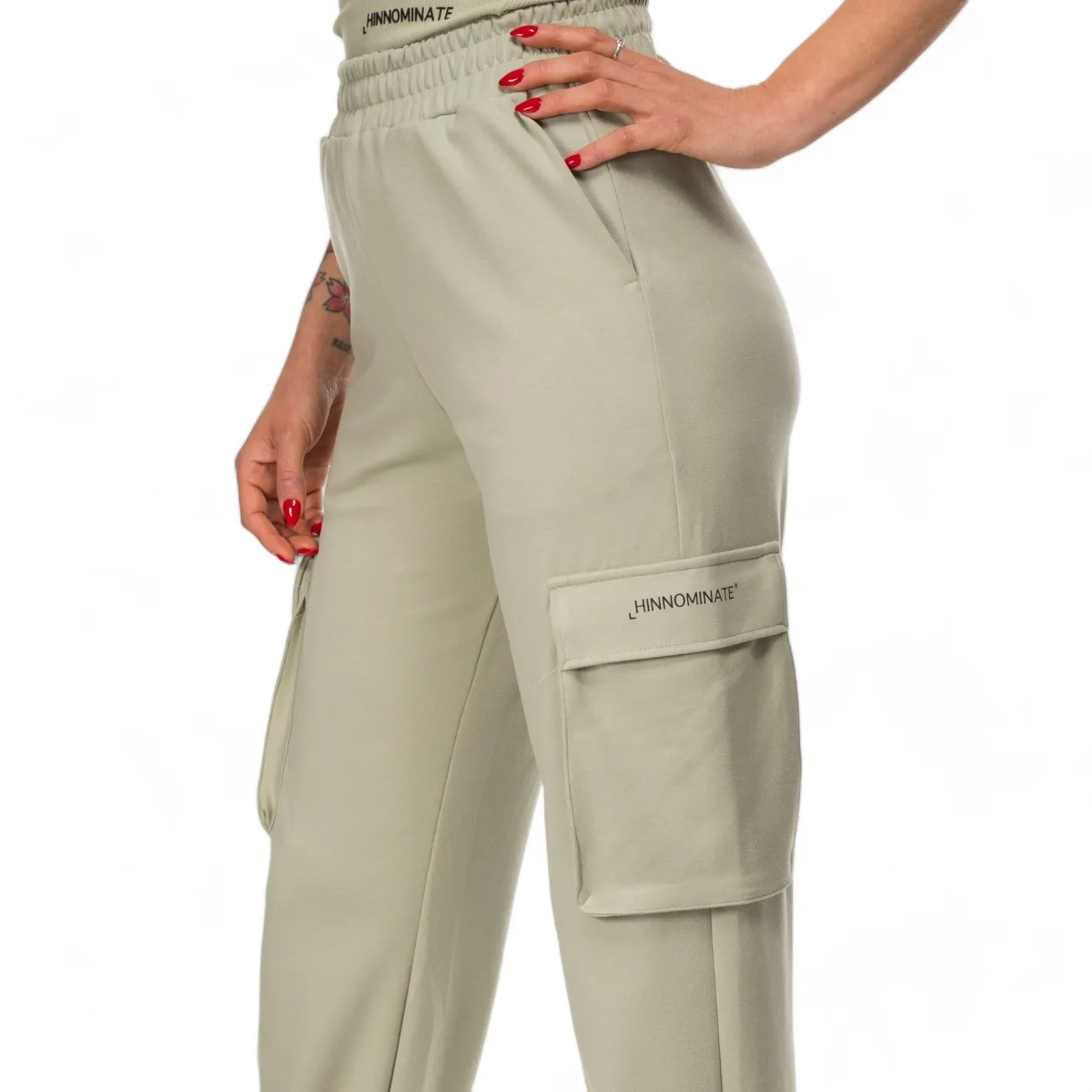 Hinnominate pantalone felpa cargo verde