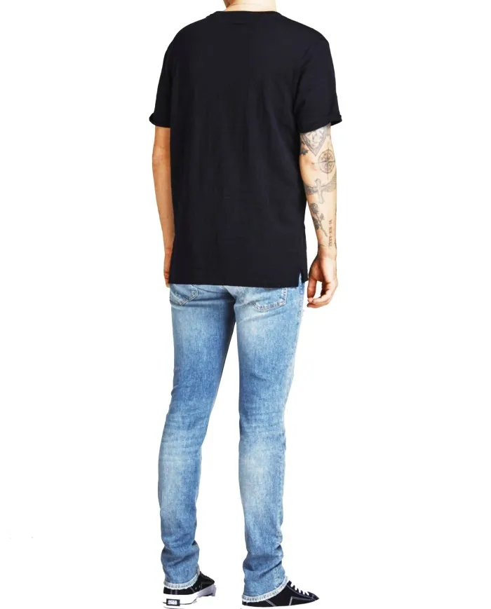 JACK & JONES Jeans Uomo 12204338 TIM A-EE Misto Cotone e Canapa con cuciture Tabacco JJ273 DENIM CHIARO