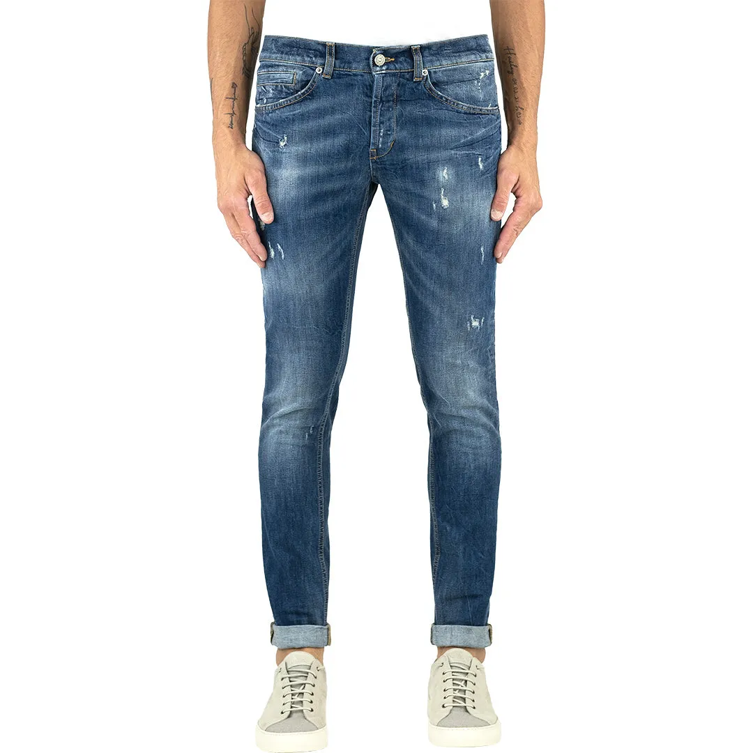 Jeans DONDUP George UP232 con Piccole Rotture Lavaggio Medio Scuro