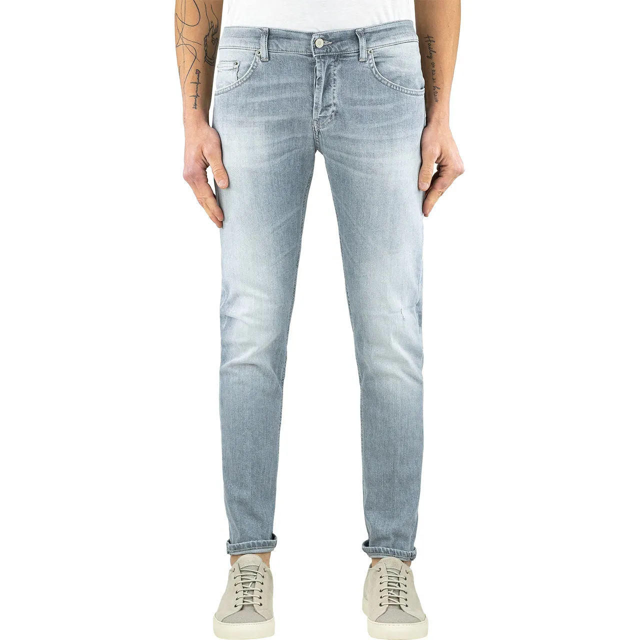 Jeans DONDUP Mius UP168 in Denim Stretch Grigio Chiaro