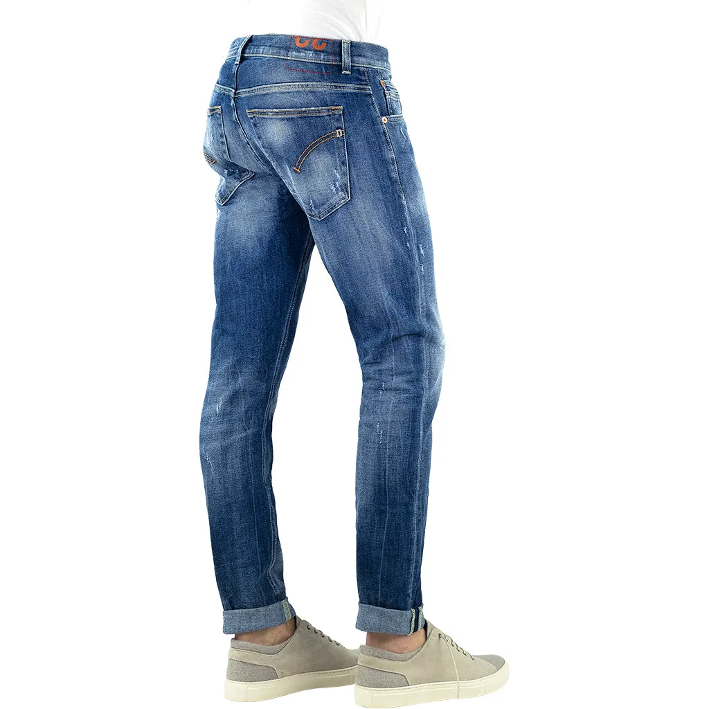 Jeans DONDUP Ritchie UP424 Strappato Rammendato Lavaggio Medio