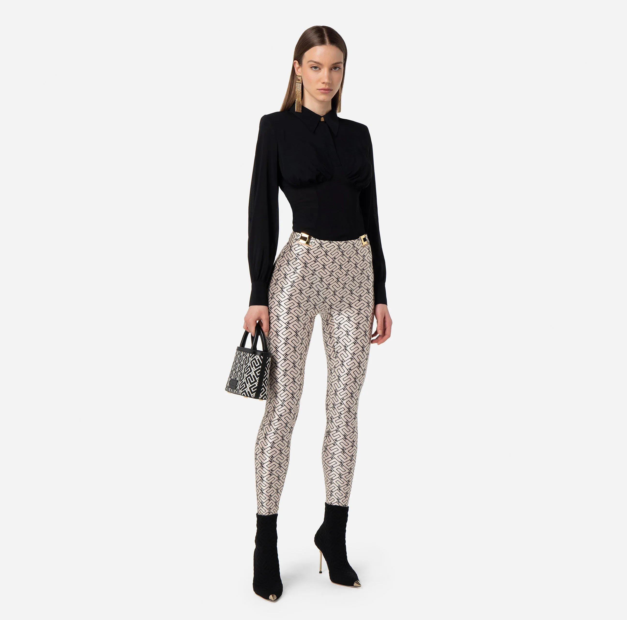 Leggings monogram Elisabetta Franchi PA02636E2