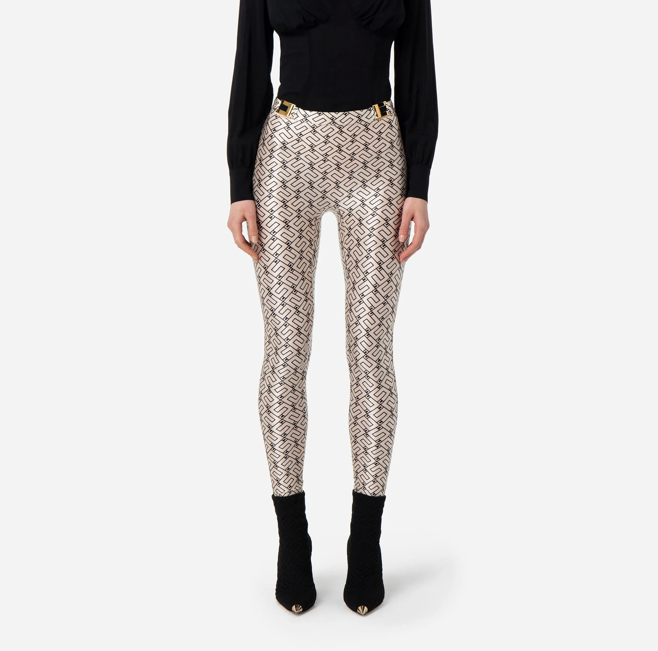 Leggings monogram Elisabetta Franchi PA02636E2