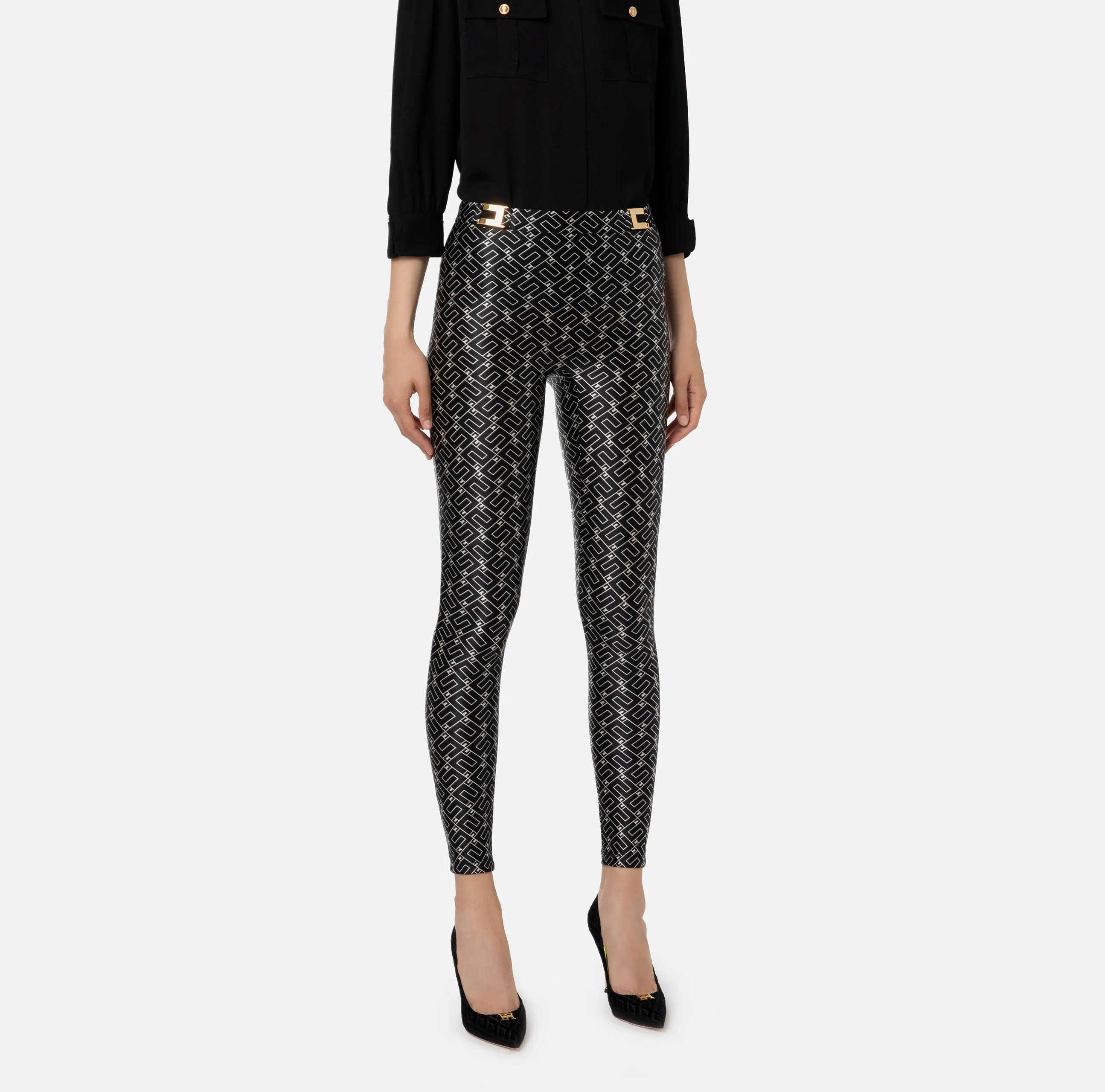 Leggings monogram Elisabetta Franchi PA02636E2