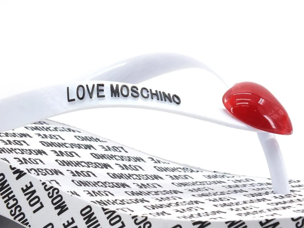 LOVE MOSCHINO Sabot Eva 45 Infradito Logo Bianco JA28174G0CTJ0100