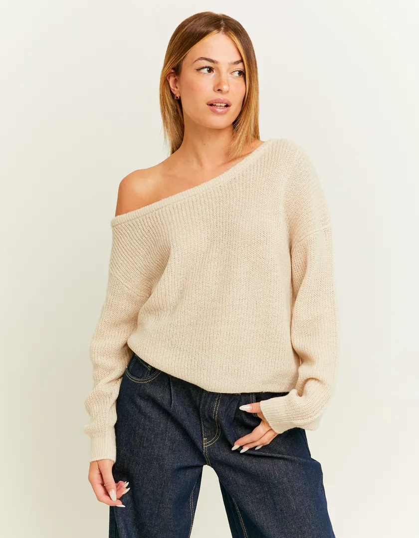 Maglione Bianco Off Shoulder  