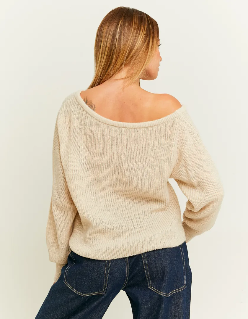 Maglione Bianco Off Shoulder  