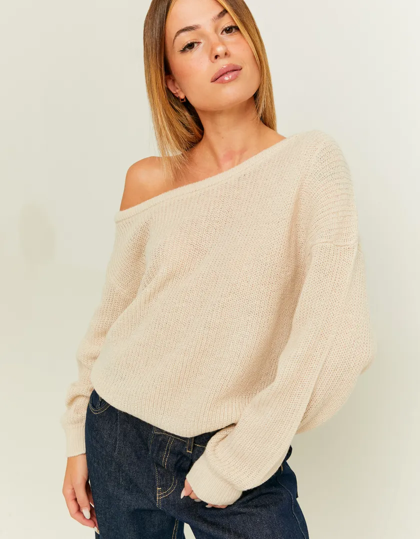 Maglione Bianco Off Shoulder  