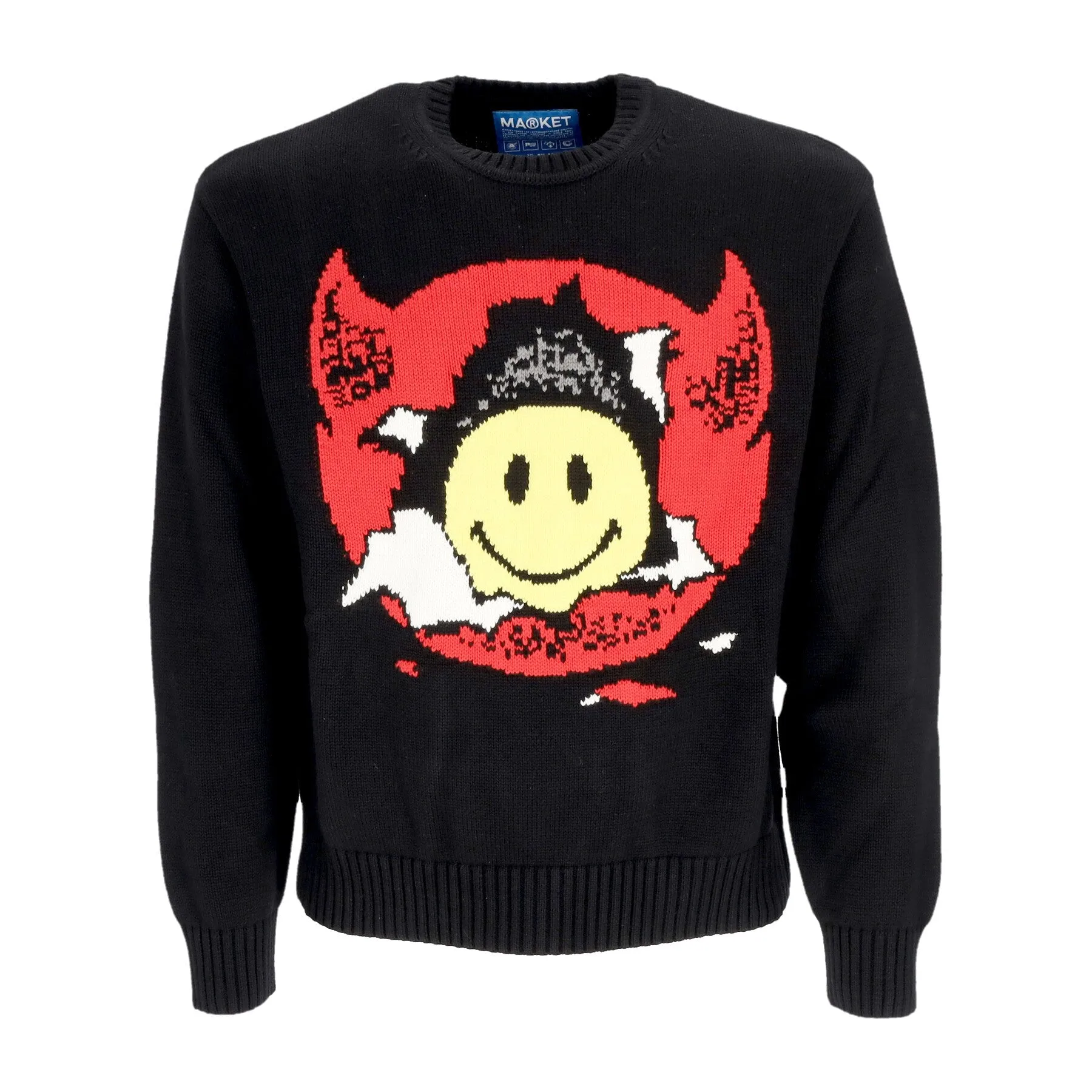 Maglione Leggero Uomo Smiley Inner Peace Sweater Black