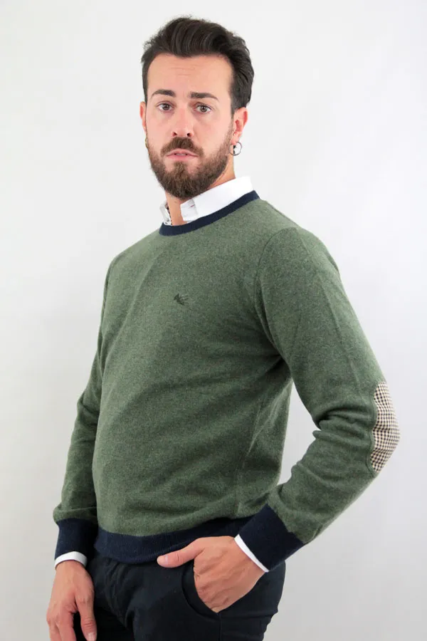 MAGLIONE VERDE CON TOPPE  