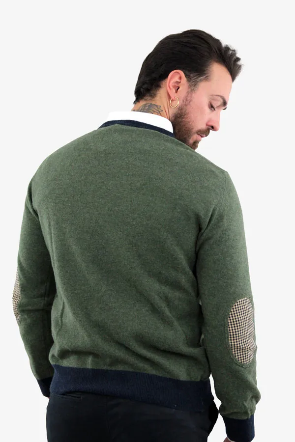 MAGLIONE VERDE CON TOPPE  