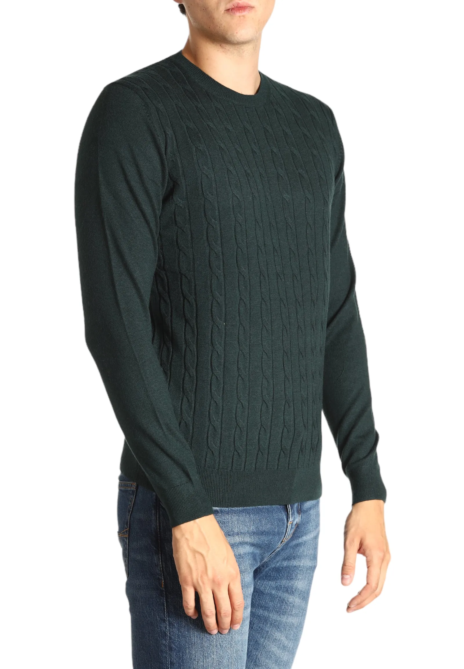 Markup Uomo Maglione Girocollo MK590117-VERDE BOSCO Verde