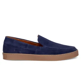 Mocassino slip-on da uomo Bekk in camoscio blu