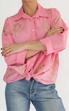 OFF-ON – camicia ricamo – ROSA