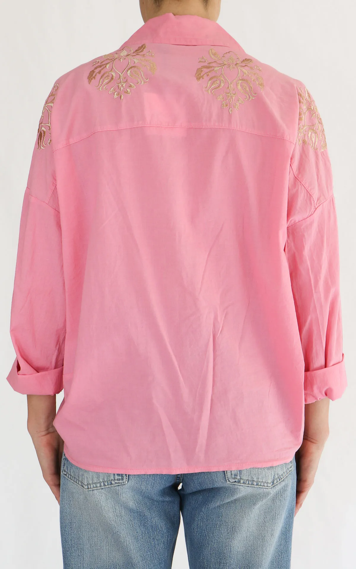 OFF-ON – camicia ricamo – ROSA