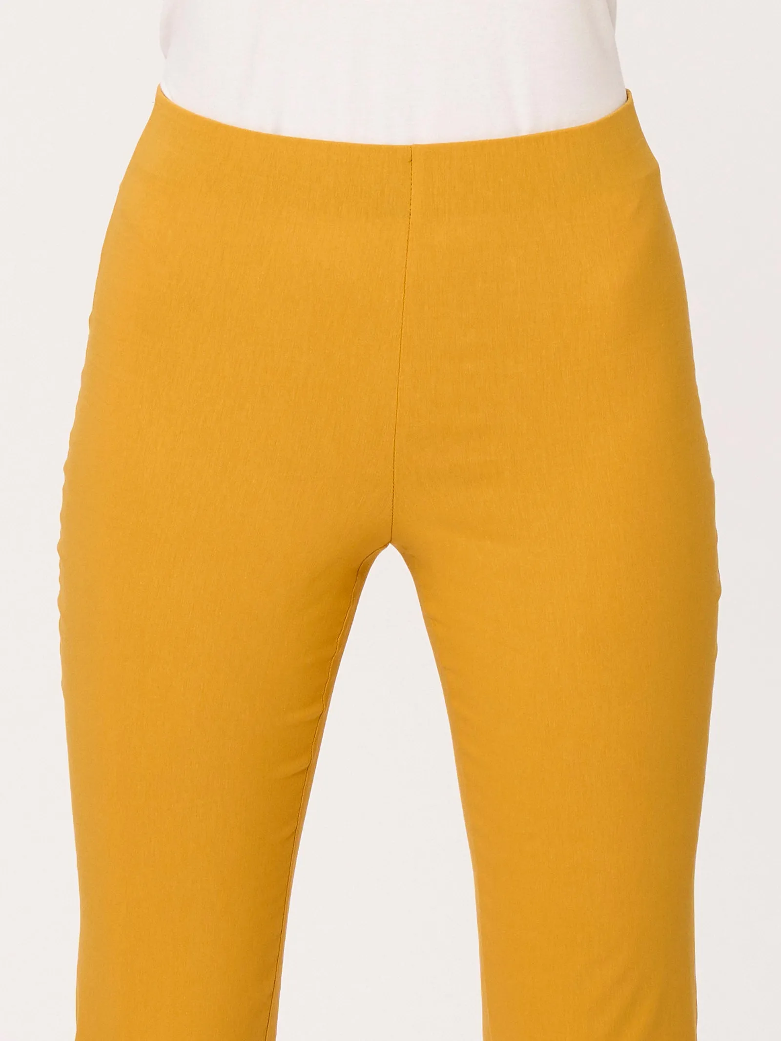 Pantalone capri con spacchetti in Super Fresh - Golden Spice