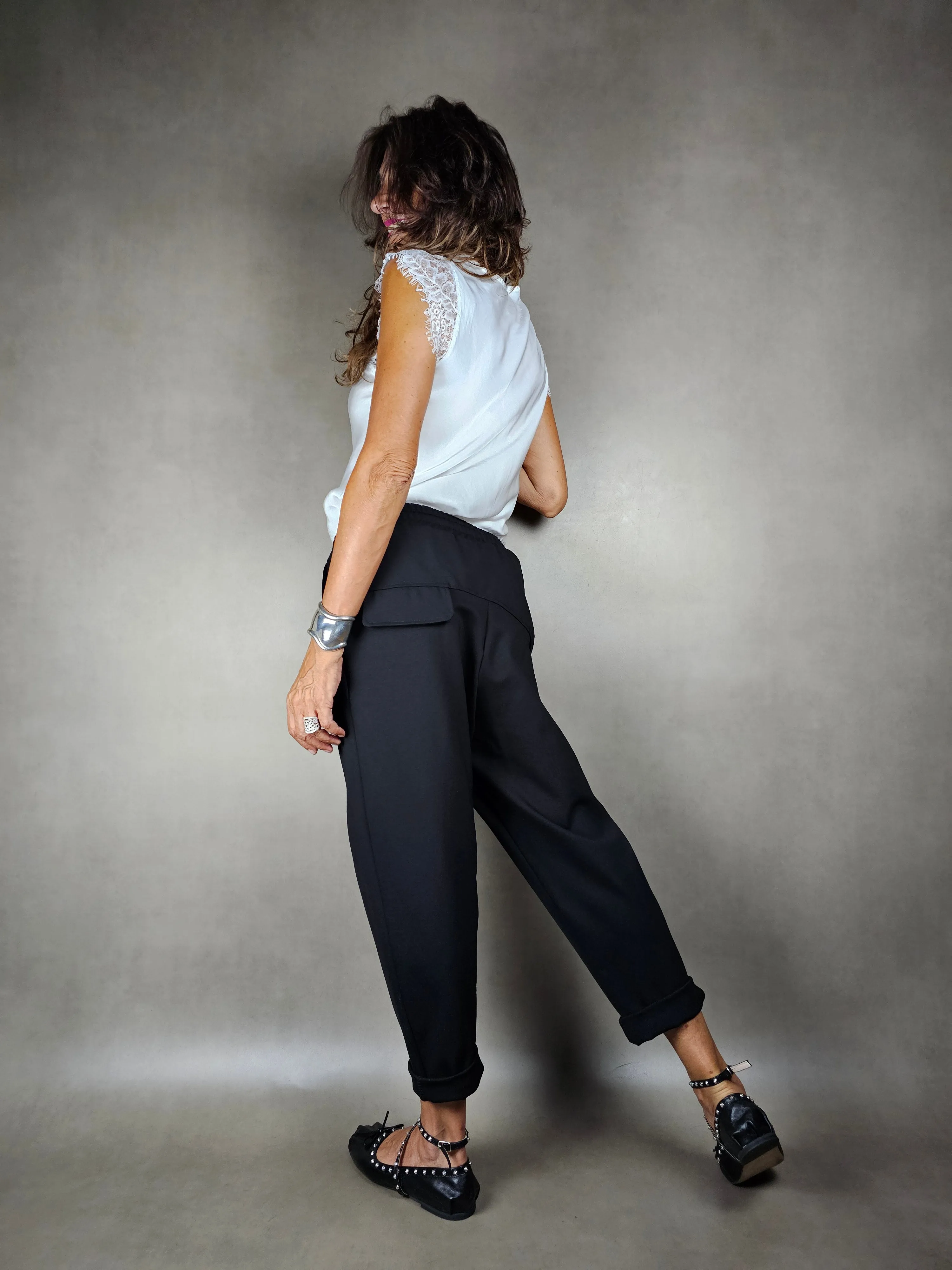 pantalone con coulisse morbido 65vi30pl5ea