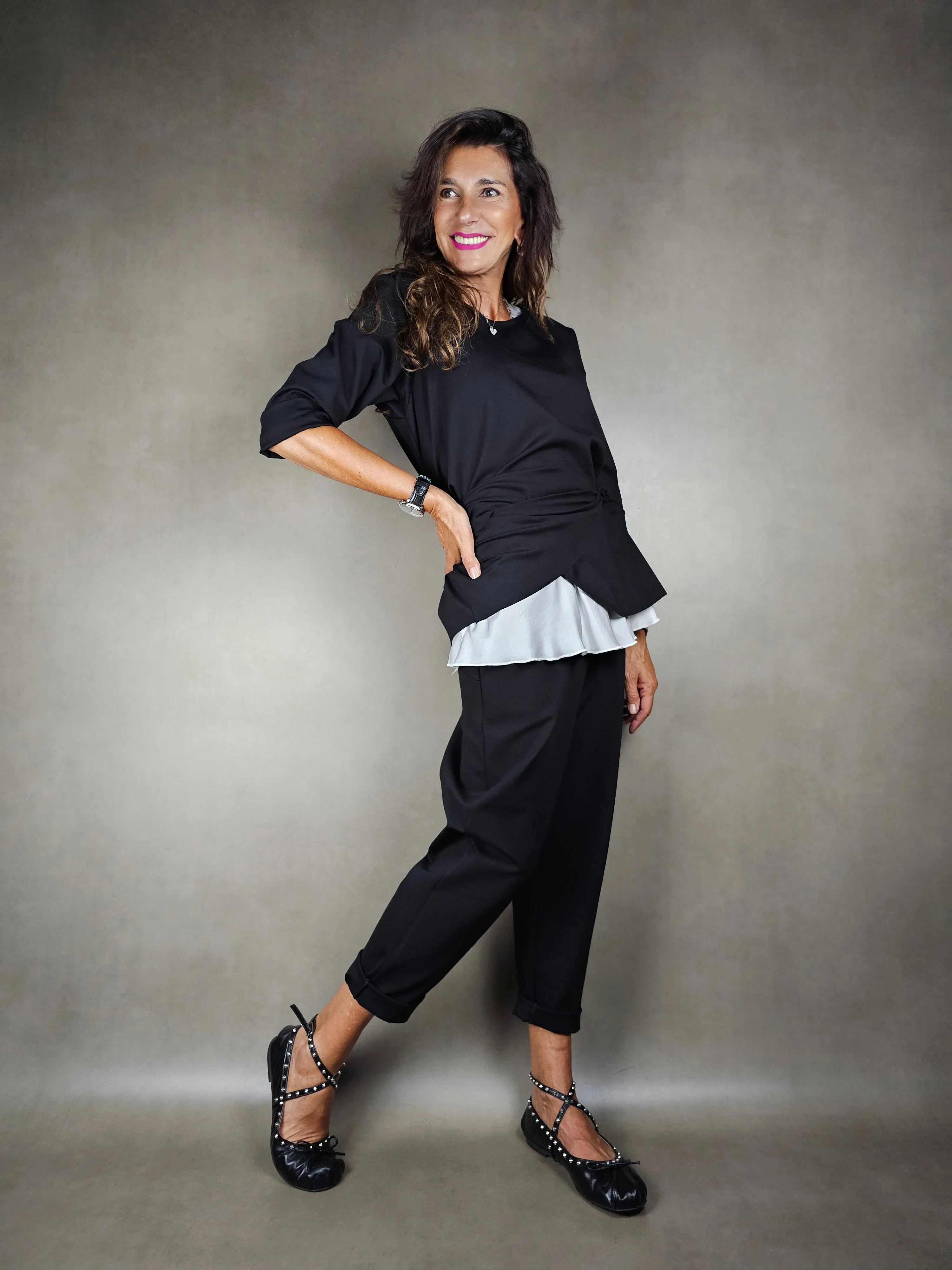 pantalone con coulisse morbido 65vi30pl5ea