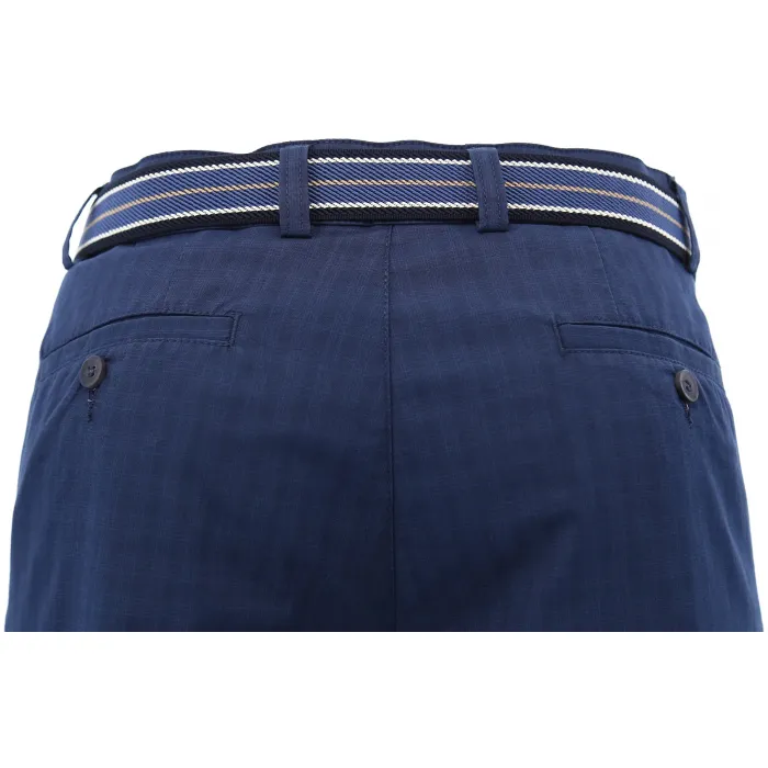 Pantaloni chino Henk ter Horst in cotone stretch Blu scuro a quadretti