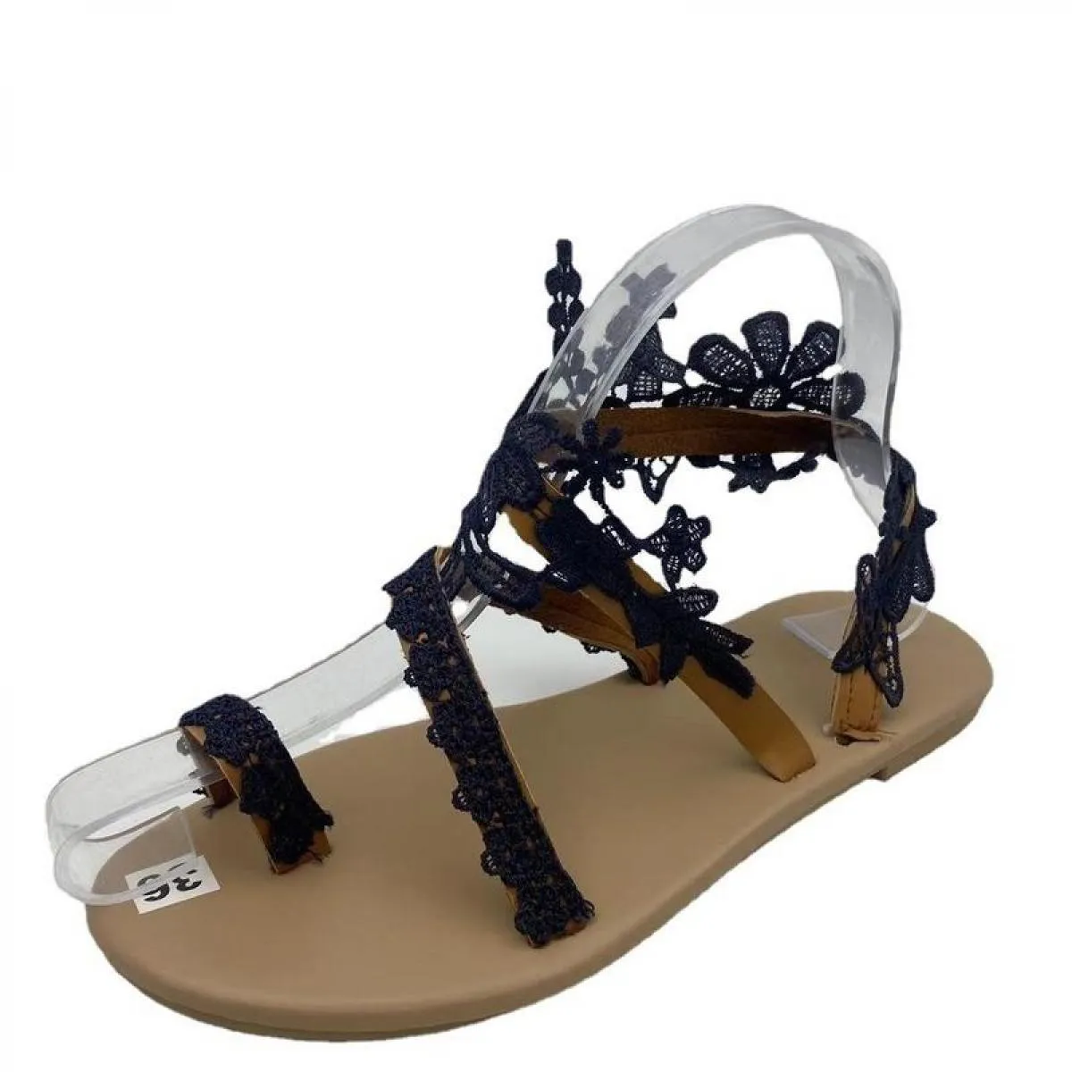 Pantofole da donna Ragazze Fiore piatto romano Pantofole da sandalo casual Scarpe da spiaggia Bohemia Scarpe da spiaggia confort