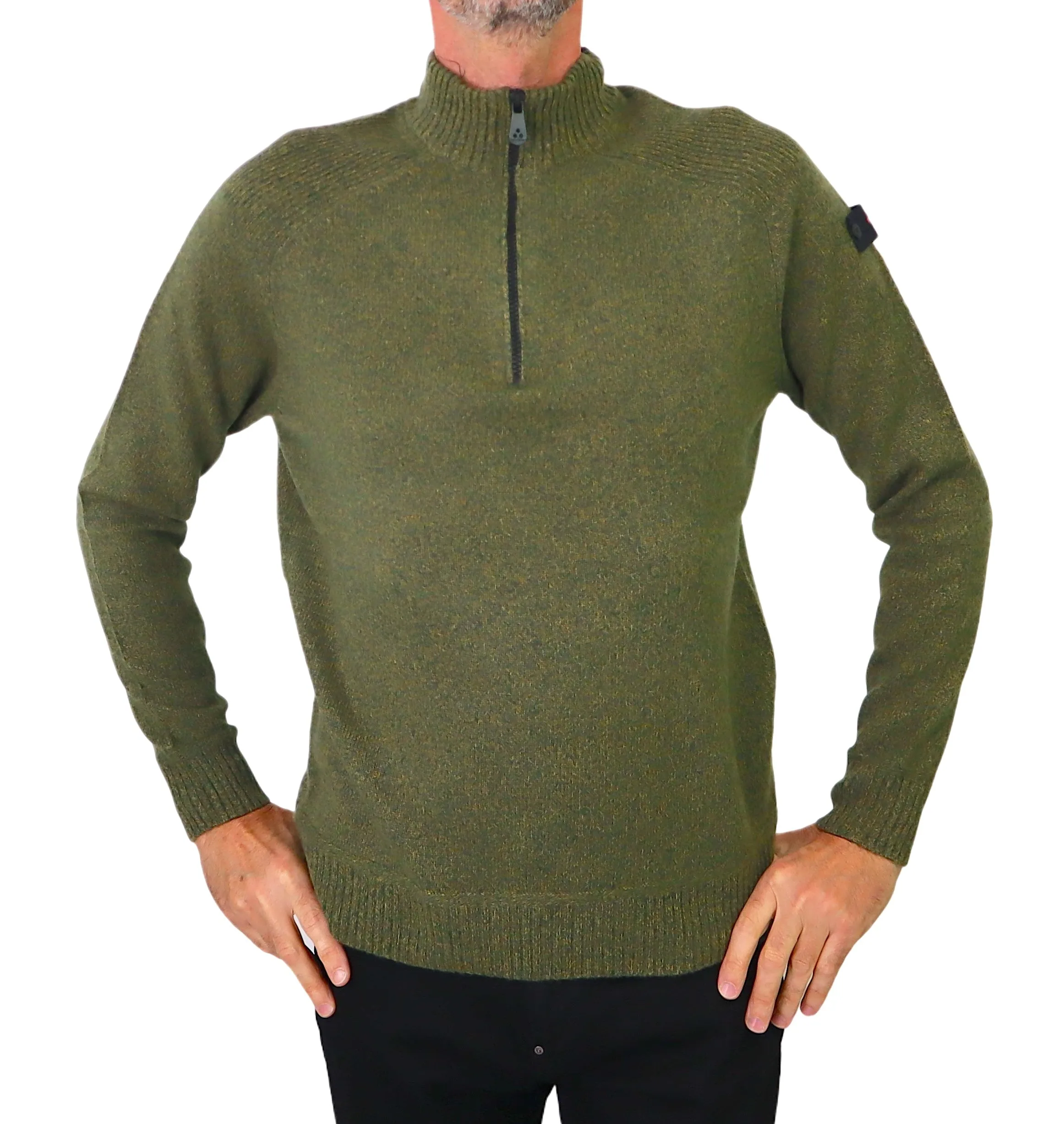 PEUTEREY maglione uomo mezza zip BRAILLE 01 PEU492499012117 693M VERDE inverno 2023