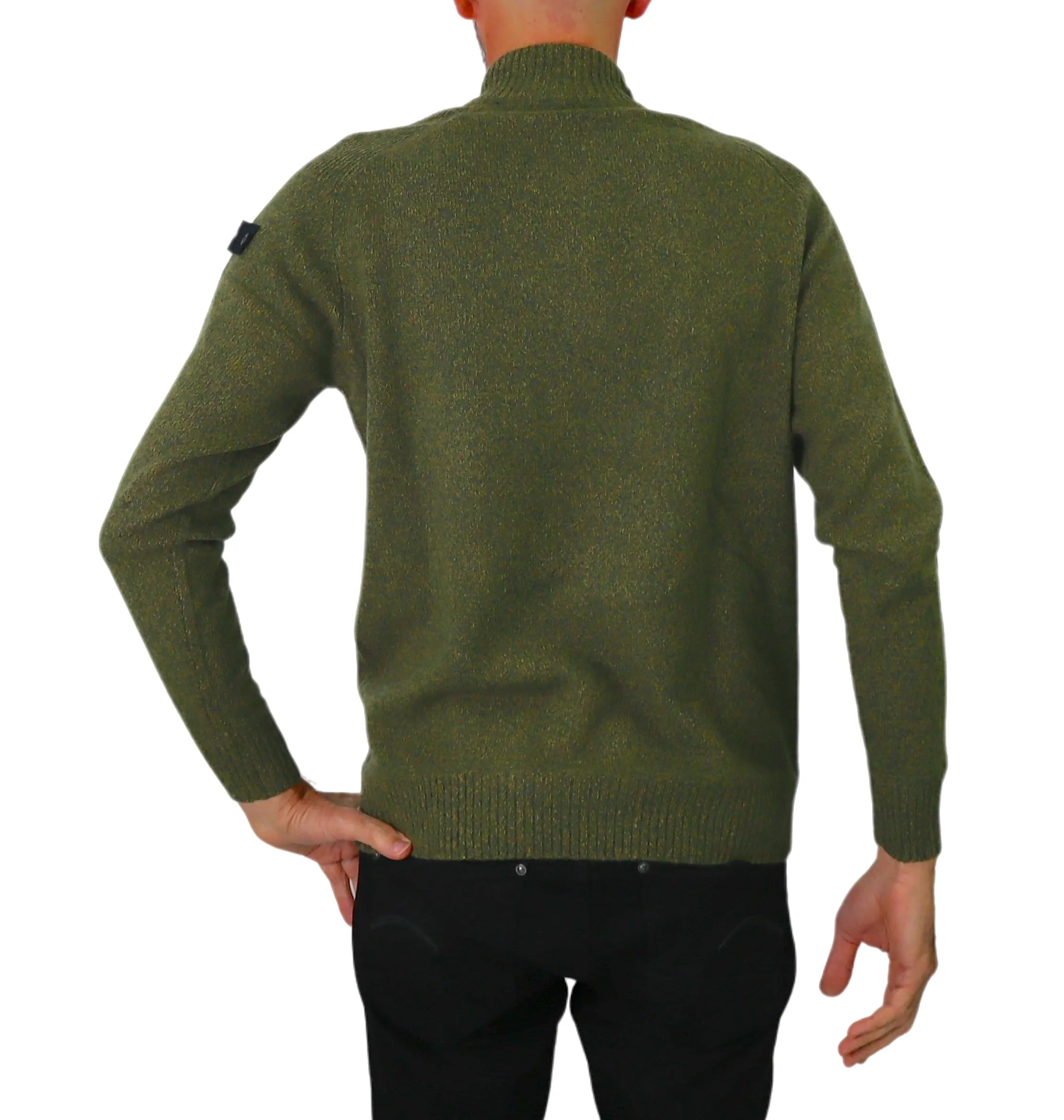 PEUTEREY maglione uomo mezza zip BRAILLE 01 PEU492499012117 693M VERDE inverno 2023