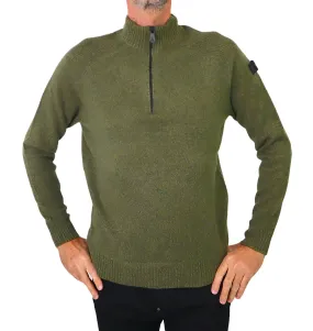 PEUTEREY maglione uomo mezza zip BRAILLE 01 PEU492499012117 693M VERDE inverno 2023