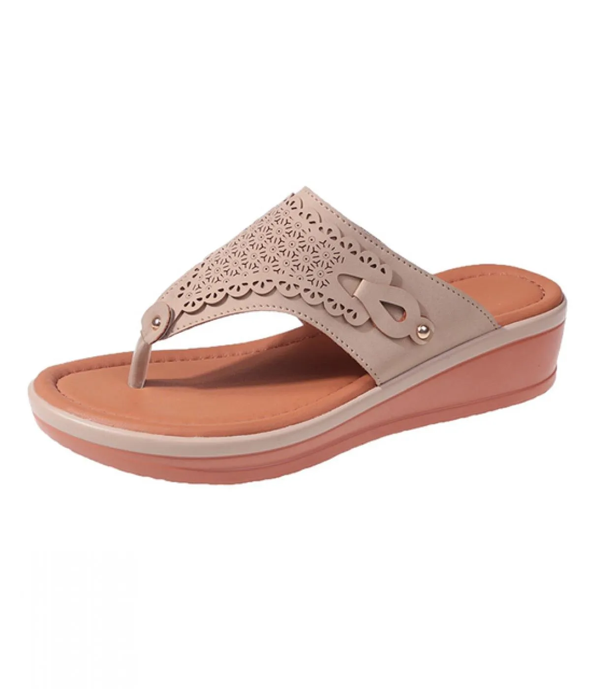 Sandali con plateau da donna Beach Casual Zeppe Infradito Premium ortopedico Open Toe Big Toe Anti Slip Outdoor Pu Leather S