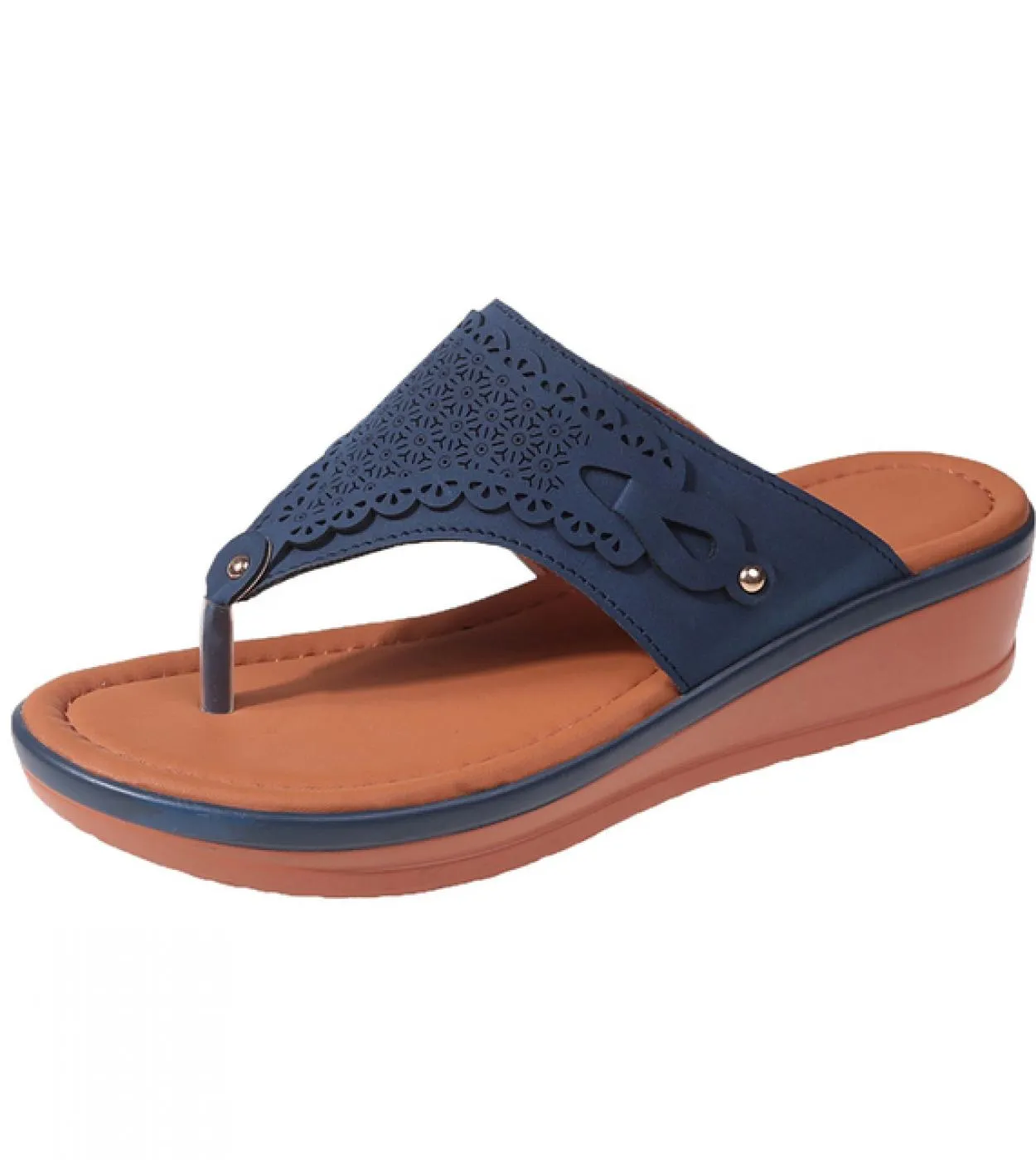 Sandali con plateau da donna Beach Casual Zeppe Infradito Premium ortopedico Open Toe Big Toe Anti Slip Outdoor Pu Leather S