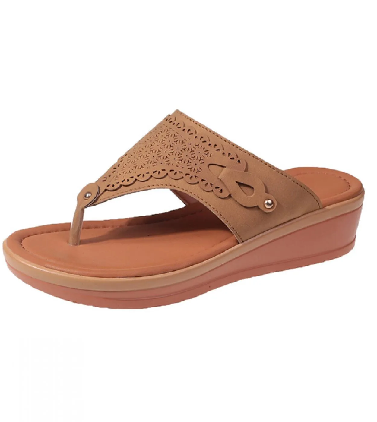 Sandali con plateau da donna Beach Casual Zeppe Infradito Premium ortopedico Open Toe Big Toe Anti Slip Outdoor Pu Leather S