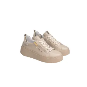 Scarpe donna NEROGIARDINI art. E218222D 728 sneakers zip laterale crema casual