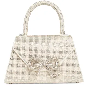 SELF-PORTRAIT  Borsa piccola ''The Bow'' in tessuto beige