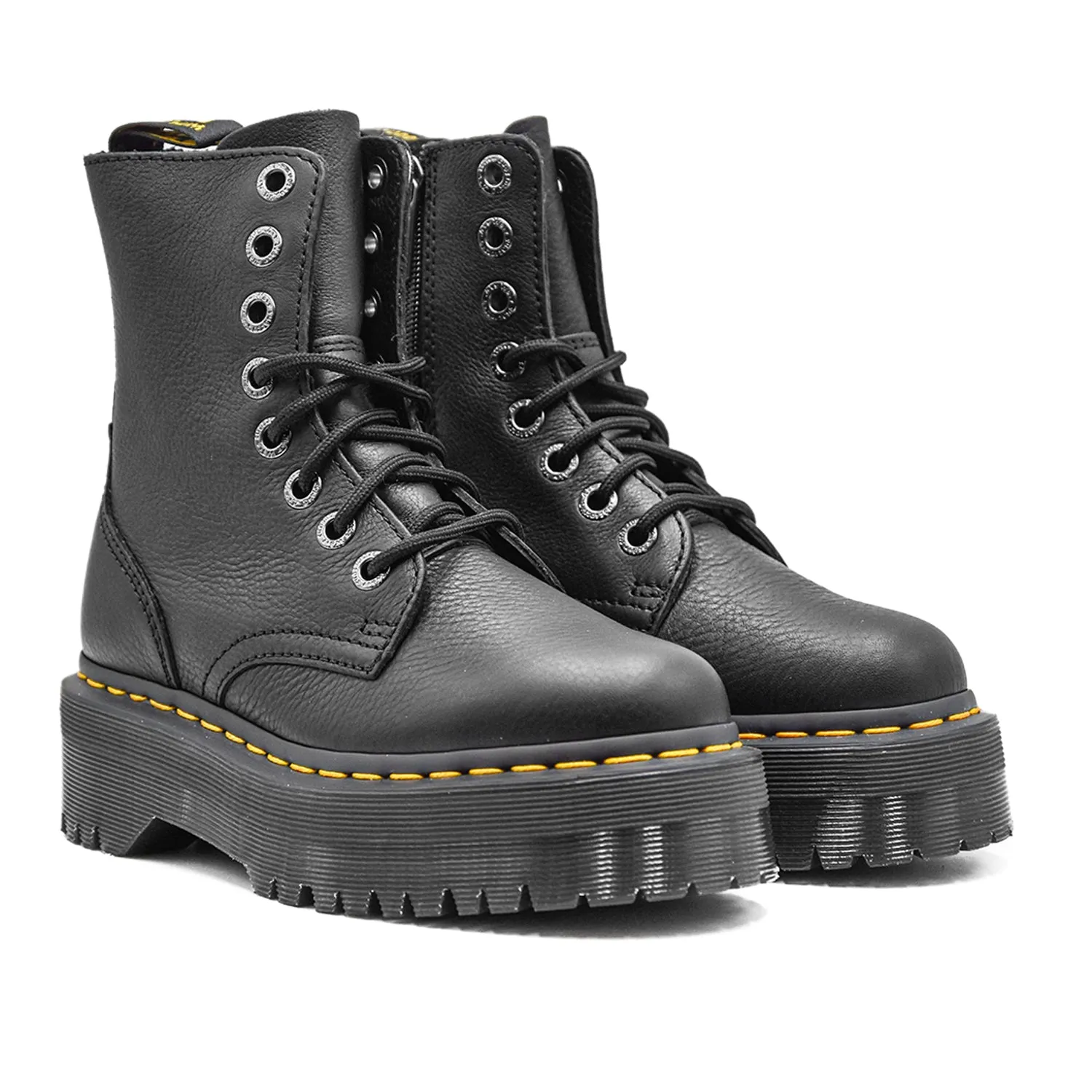 Stivaletti Dr. Martens Jadon III Nero Pelle Morbida Fresata Donna